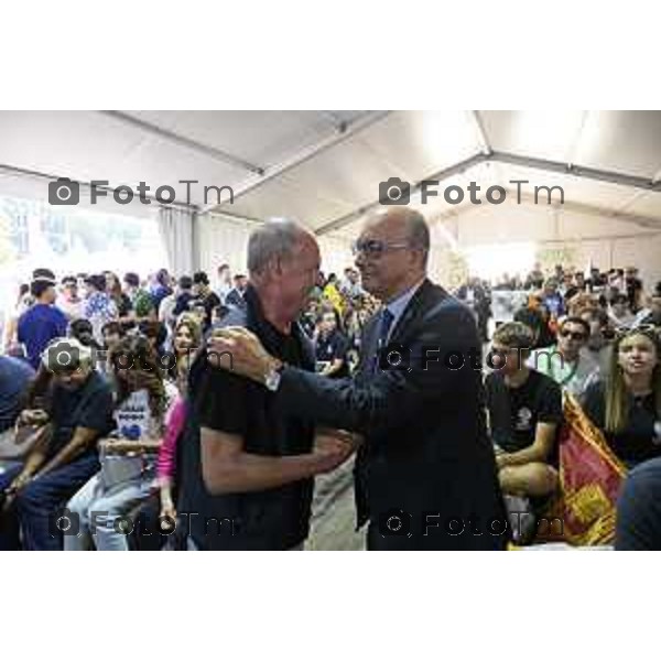 Pontida raduno leghista sabato con intervento dei ministri Valditara Locatelli e Calderoli dibattito con i giovani Padani 19 settembre 2026 cronaca Bergamo Italia Foto Tiziano Manzoni Lapresse