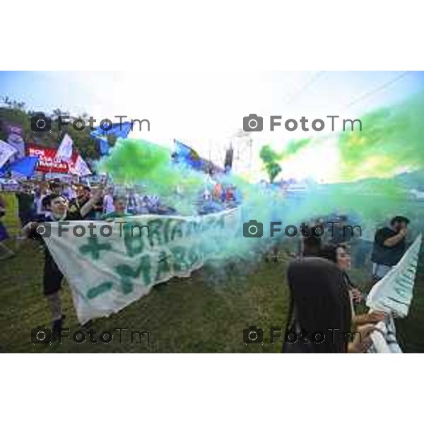 Pontida raduno leghista sabato con intervento dei ministri Valditara Locatelli e Calderoli dibattito con i giovani Padani 19 settembre 2026 cronaca Bergamo Italia Foto Tiziano Manzoni Lapresse