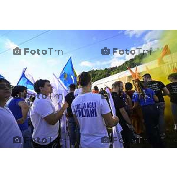 Pontida raduno leghista sabato con intervento dei ministri Valditara Locatelli e Calderoli dibattito con i giovani Padani 19 settembre 2026 cronaca Bergamo Italia Foto Tiziano Manzoni Lapresse