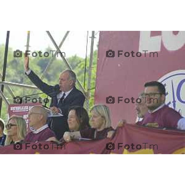 Bergamo Prato di Pontida raduno Leghista Luca Zaia 20 settembre 2026 Bg Italia Foto Tiziano Manzoni Lapresse