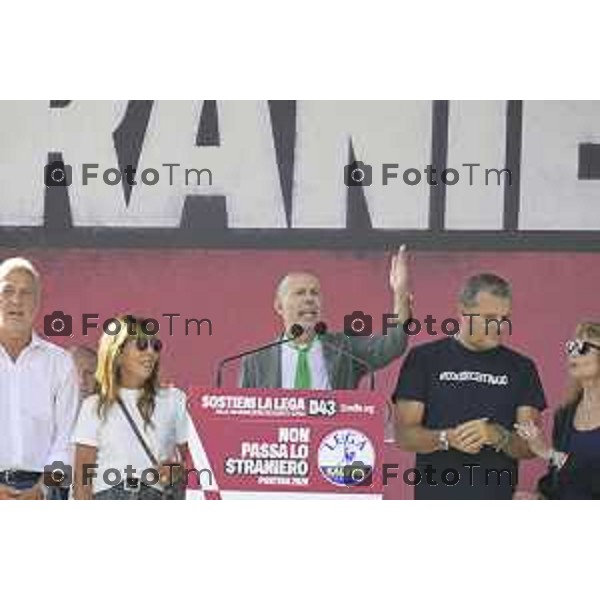Bergamo Prato di Pontida raduno Leghista Romeo contestato 20 settembre 2026 Bg Italia Foto Tiziano Manzoni Lapresse