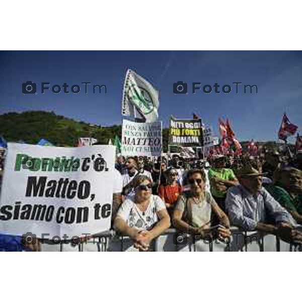 Bergamo Prato di Pontida raduno Leghista Militanti 20 settembre 2026 Bg Italia Foto Tiziano Manzoni Lapresse