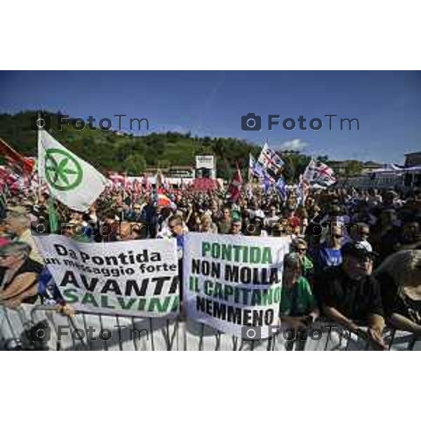 Bergamo Prato di Pontida raduno Leghista Militanti 20 settembre 2026 Bg Italia Foto Tiziano Manzoni Lapresse