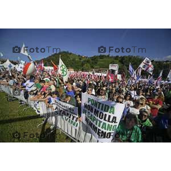 Bergamo Prato di Pontida raduno Leghista Militanti 20 settembre 2026 Bg Italia Foto Tiziano Manzoni Lapresse