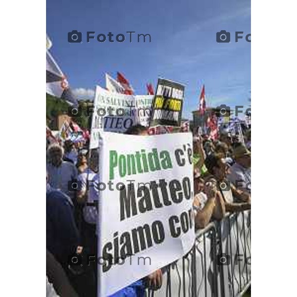 Bergamo Prato di Pontida raduno Leghista Militanti 20 settembre 2026 Bg Italia Foto Tiziano Manzoni Lapresse