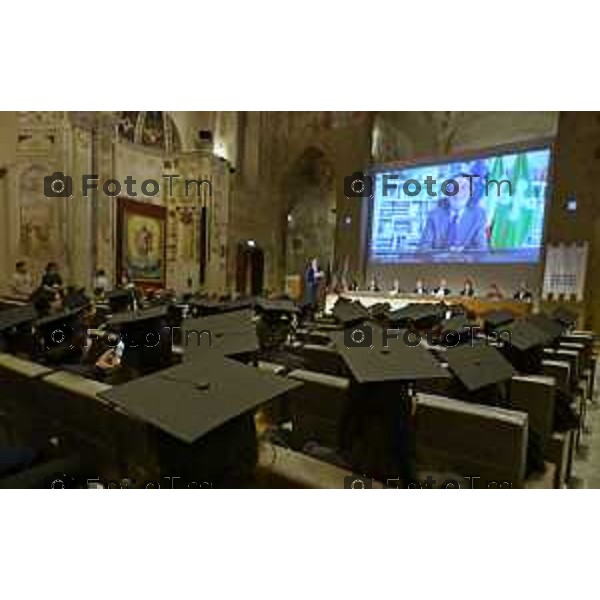 Bergamo Sant\'Agostino la proclamazione delle dottoresse e dei dottori di ricerca UniBg Direttore della Scuola di Alta formazione dottorale Gianpietro Cossali, 25 Settembre 2026 cronaca Bergamo Italia Foto Tiziano Manzoni Lapresse