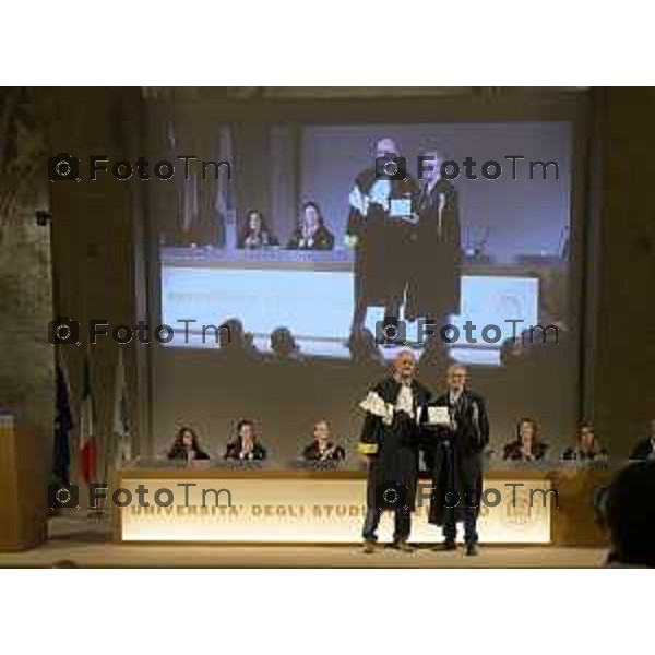 Bergamo Sant\'Agostino la proclamazione delle dottoresse e dei dottori di ricerca UniBg Direttore della Scuola di Alta formazione dottorale Gianpietro Cossali, 25 Settembre 2026 cronaca Bergamo Italia Foto Tiziano Manzoni Lapresse
