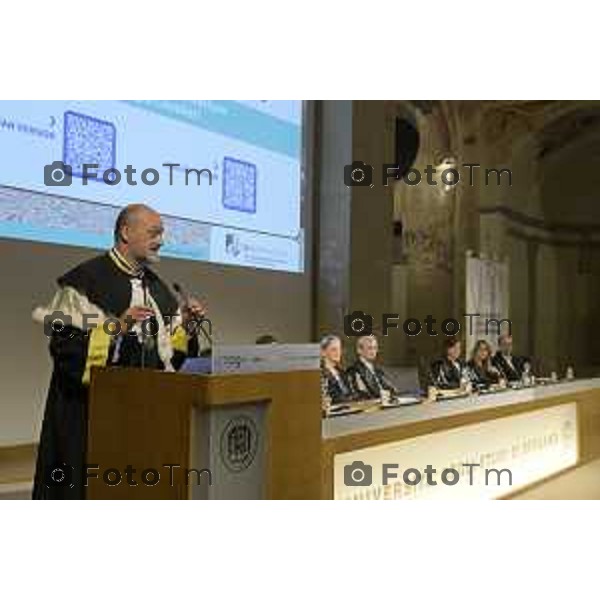 Bergamo Sant\'Agostino la proclamazione delle dottoresse e dei dottori di ricerca UniBg Rettore dell’Università degli studi di Bergamo Sergio Cavalieri e del 25 Settembre 2026 cronaca Bergamo Italia Foto Tiziano Manzoni Lapresse