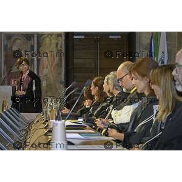 Bergamo Sant\'Agostino la proclamazione delle dottoresse e dei dottori di ricerca UniBg Maria Chiara Carrozza, ordinaria di Biorobotica e Bioingegneria all’Università degli studi di Milano-Bicocca 25 Settembre 2026 cronaca Bergamo Italia Foto Tiziano Manzoni Lapresse