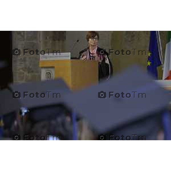 Bergamo Sant\'Agostino la proclamazione delle dottoresse e dei dottori di ricerca UniBg Maria Chiara Carrozza, ordinaria di Biorobotica e Bioingegneria all’Università degli studi di Milano-Bicocca 25 Settembre 2026 cronaca Bergamo Italia Foto Tiziano Manzoni Lapresse