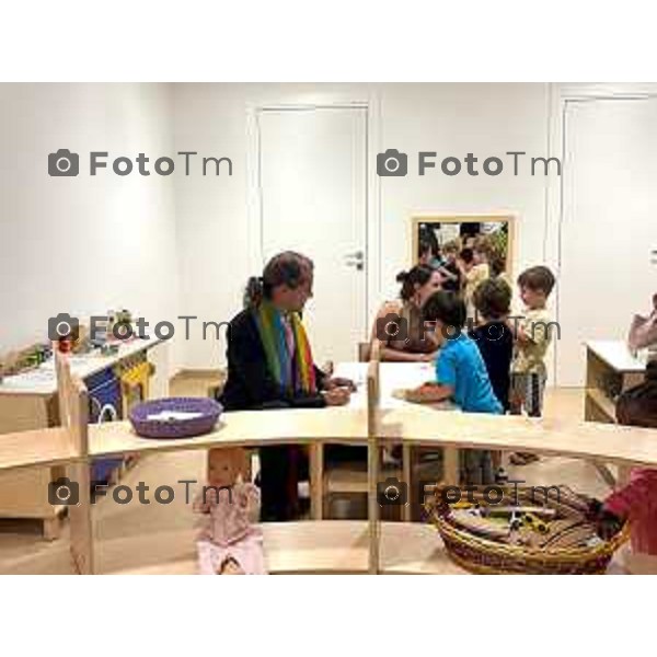 Inaugurazione del Polo per l\'infanzia al Sacro Cuore alla presenza di André Stern, figlio dell\'educatore francese Arno Stern 2 ottobre 2026 Bergamo Italia Foto Tiziano Manzoni Lapresse