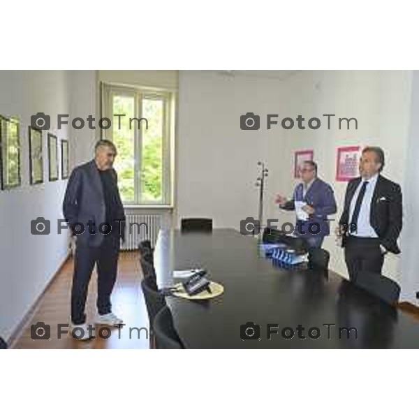 Bergamo Allenatore Atalanta Maurizio Sarri e Cristiano Giuntoli intervistati in redazione del Corriere della Sera Bg 06 Ottobre 2026 cronaca Bergamo Italia Foto Tiziano Manzoni Lapresse