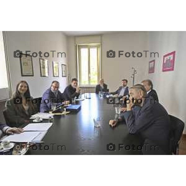 Bergamo Allenatore Atalanta Maurizio Sarri e Cristiano Giuntoli intervistati in redazione del Corriere della Sera Bg 06 Ottobre 2026 cronaca Bergamo Italia Foto Tiziano Manzoni Lapresse