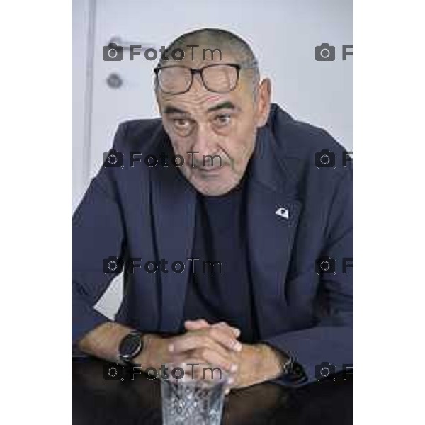 Bergamo Allenatore Atalanta Maurizio Sarri e Cristiano Giuntoli intervistati in redazione del Corriere della Sera Bg 06 Ottobre 2026 cronaca Bergamo Italia Foto Tiziano Manzoni Lapresse