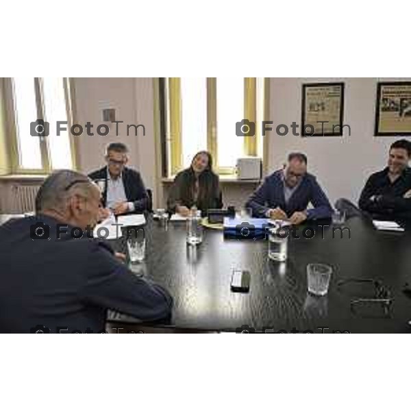 Bergamo Allenatore Atalanta Maurizio Sarri e Cristiano Giuntoli intervistati in redazione del Corriere della Sera Bg 06 Ottobre 2026 cronaca Bergamo Italia Foto Tiziano Manzoni Lapresse