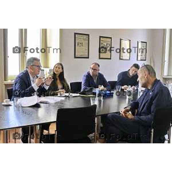 Bergamo Allenatore Atalanta Maurizio Sarri e Cristiano Giuntoli intervistati in redazione del Corriere della Sera Bg 06 Ottobre 2026 cronaca Bergamo Italia Foto Tiziano Manzoni Lapresse