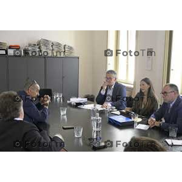 Bergamo Allenatore Atalanta Maurizio Sarri e Cristiano Giuntoli intervistati in redazione del Corriere della Sera Bg 06 Ottobre 2026 cronaca Bergamo Italia Foto Tiziano Manzoni Lapresse