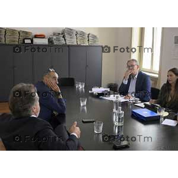 Bergamo Allenatore Atalanta Maurizio Sarri e Cristiano Giuntoli intervistati in redazione del Corriere della Sera Bg 06 Ottobre 2026 cronaca Bergamo Italia Foto Tiziano Manzoni Lapresse