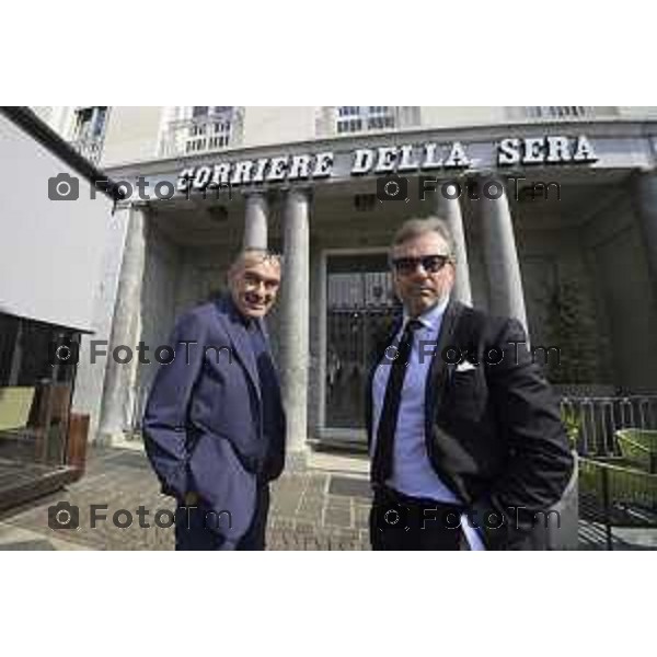 Bergamo Allenatore Atalanta Maurizio Sarri e Cristiano Giuntoli intervistati in redazione del Corriere della Sera Bg 06 Ottobre 2026 cronaca Bergamo Italia Foto Tiziano Manzoni Lapresse