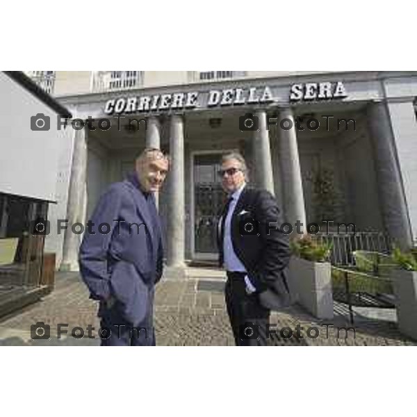 Bergamo Allenatore Atalanta Maurizio Sarri e Cristiano Giuntoli intervistati in redazione del Corriere della Sera Bg 06 Ottobre 2026 cronaca Bergamo Italia Foto Tiziano Manzoni Lapresse