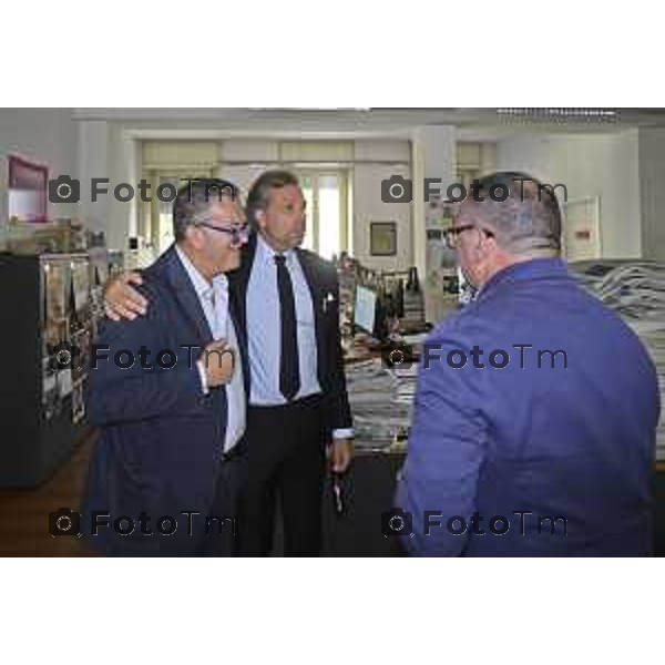 Bergamo Allenatore Atalanta Maurizio Sarri e Cristiano Giuntoli intervistati in redazione del Corriere della Sera Bg 06 Ottobre 2026 cronaca Bergamo Italia Foto Tiziano Manzoni Lapresse