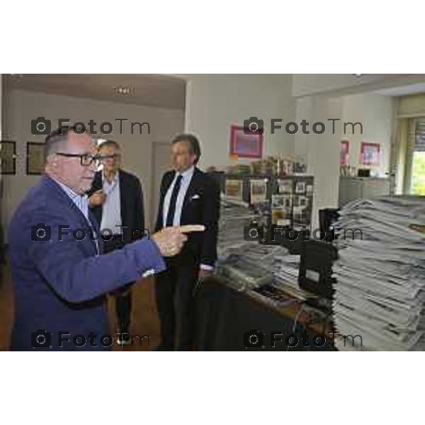 Bergamo Allenatore Atalanta Maurizio Sarri e Cristiano Giuntoli intervistati in redazione del Corriere della Sera Bg 06 Ottobre 2026 cronaca Bergamo Italia Foto Tiziano Manzoni Lapresse
