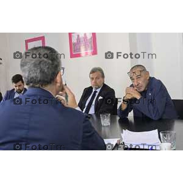 Bergamo Allenatore Atalanta Maurizio Sarri e Cristiano Giuntoli intervistati in redazione del Corriere della Sera Bg 06 Ottobre 2026 cronaca Bergamo Italia Foto Tiziano Manzoni Lapresse