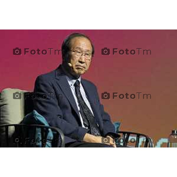 BergamoScienza 2026 Conferenza "spugne molecolari" chimico giapponese Susumu Kitagawa, vincitore del Premio Nobel per la Chimica nel 2025. Ottobre 2026 cronaca Bergamo Italia Foto Tiziano Manzoni Lapresse
