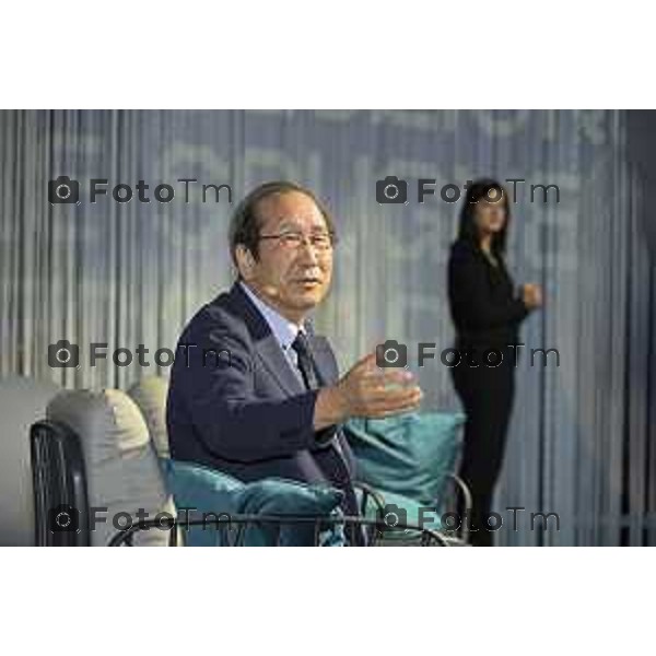 BergamoScienza 2026 Conferenza "spugne molecolari" chimico giapponese Susumu Kitagawa, vincitore del Premio Nobel per la Chimica nel 2025. Ottobre 2026 cronaca Bergamo Italia Foto Tiziano Manzoni Lapresse