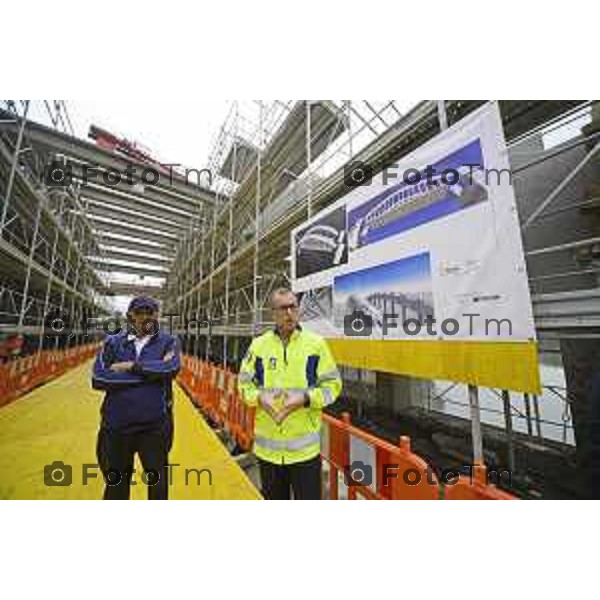 Brivio Bg Visita cantiere ponte avanzamento lavori Ingernere Buonamico Marcello ANAS 10 ottobre 2026 cronaca Bergamo Italia Foto Tiziano Manzoni Lapresse