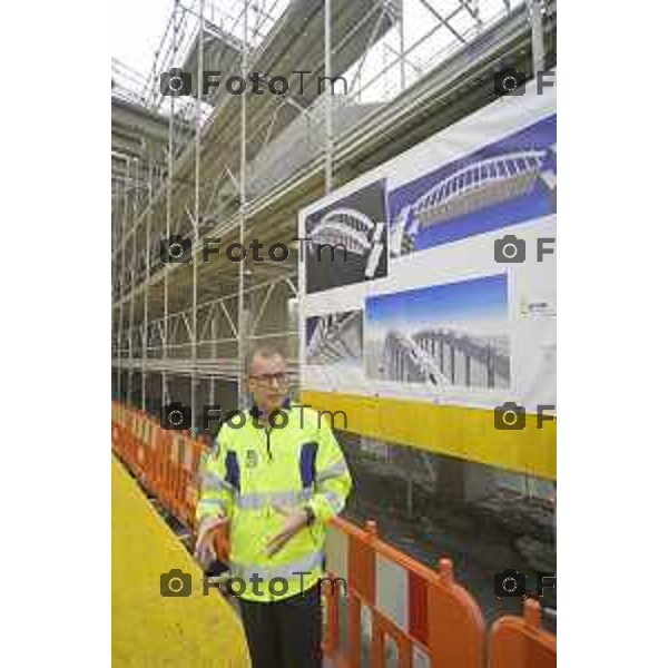 Brivio Bg Visita cantiere ponte avanzamento lavori Ingernere Buonamico Marcello ANAS 10 ottobre 2026 cronaca Bergamo Italia Foto Tiziano Manzoni Lapresse