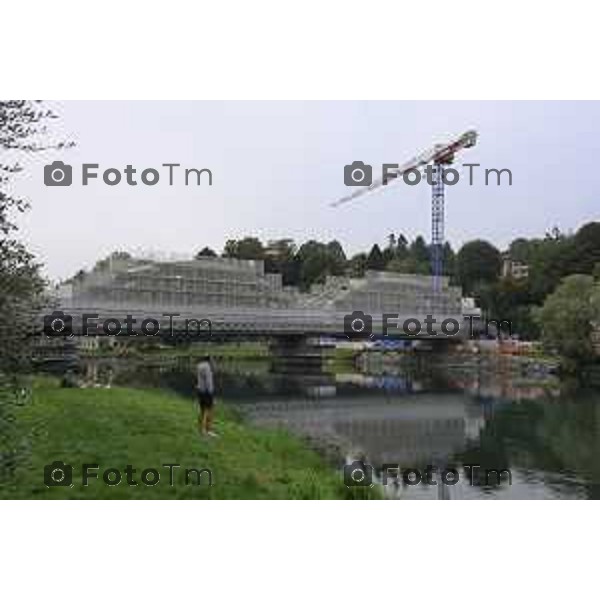 Brivio Bg Visita cantiere ponte avanzamento lavori 10 ottobre 2026 cronaca Bergamo Italia Foto Tiziano Manzoni Lapresse