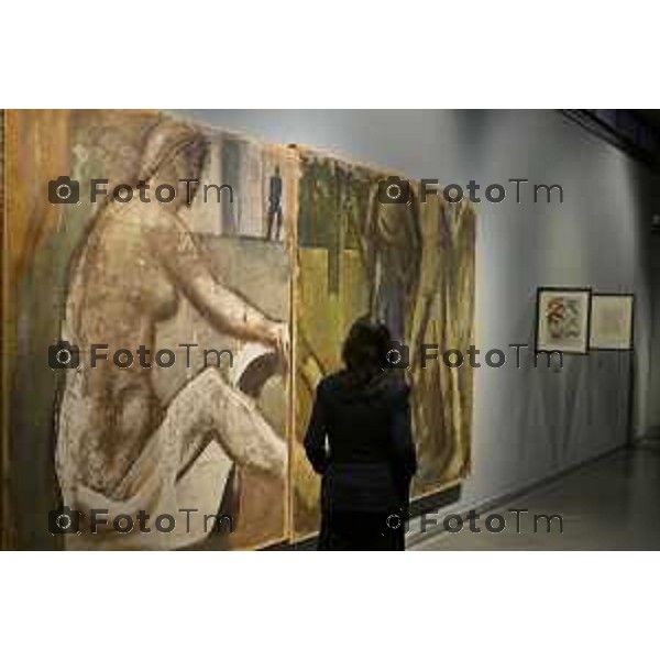 Bergamo GAMeC riceve donazione di sette disegni e un cartone di Mario Sironi da Andrea Sironi-Straußwald. 16 ottobre 2026 cronaca Bergamo Italia Foto Tiziano Manzoni Lapresse