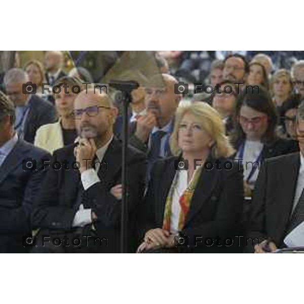 Bergamo ministro Assemblea Generale 2026 di Federmeccanica Kilometro Rosso Marina Calderone, Ministro del Lavoro Bergamo 2026 cronaca Italia Cristina Bombassei e Matteo Tiraboschi: Foto Tiziano Manzoni Lapresse