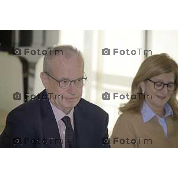 Presentazione del nuovo direttore del Politecnico delle Arti di Bergamo, Prof. Giacomo Fornari.saluto alla Prof.ssa Daniela Giordan 29 ottobre 2026 cronaca Bergamo Italia Foto Tiziano Manzoni Lapresse
