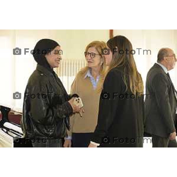 Presentazione del nuovo direttore del Politecnico delle Arti di Bergamo, Prof. Giacomo Fornari La ragazza accolta allo studio Palestine Alah 29 ottobre 2026 cronaca Bergamo Italia Foto Tiziano Manzoni Lapresse