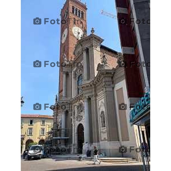 Tiziano Manzoni/ LaPresse 17 Giugno 2022 Bergamo Italia Cronaca Treviglio la basilica lavori restauri